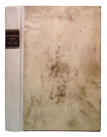 MONTFAUCON, BERNARD DE. Palaeographia Graeca.  1708